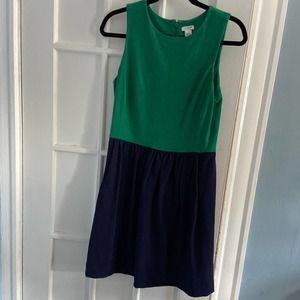 J. Crew Green & Navy dress sz Small